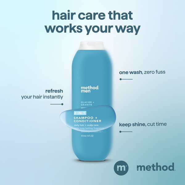men 2-in-1 shampoo + conditioner - glacier + granite. 14 fl oz - Image 6