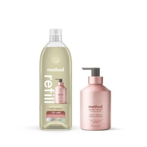 gel hand wash starter set - vanilla + raspberry. 46 fl oz