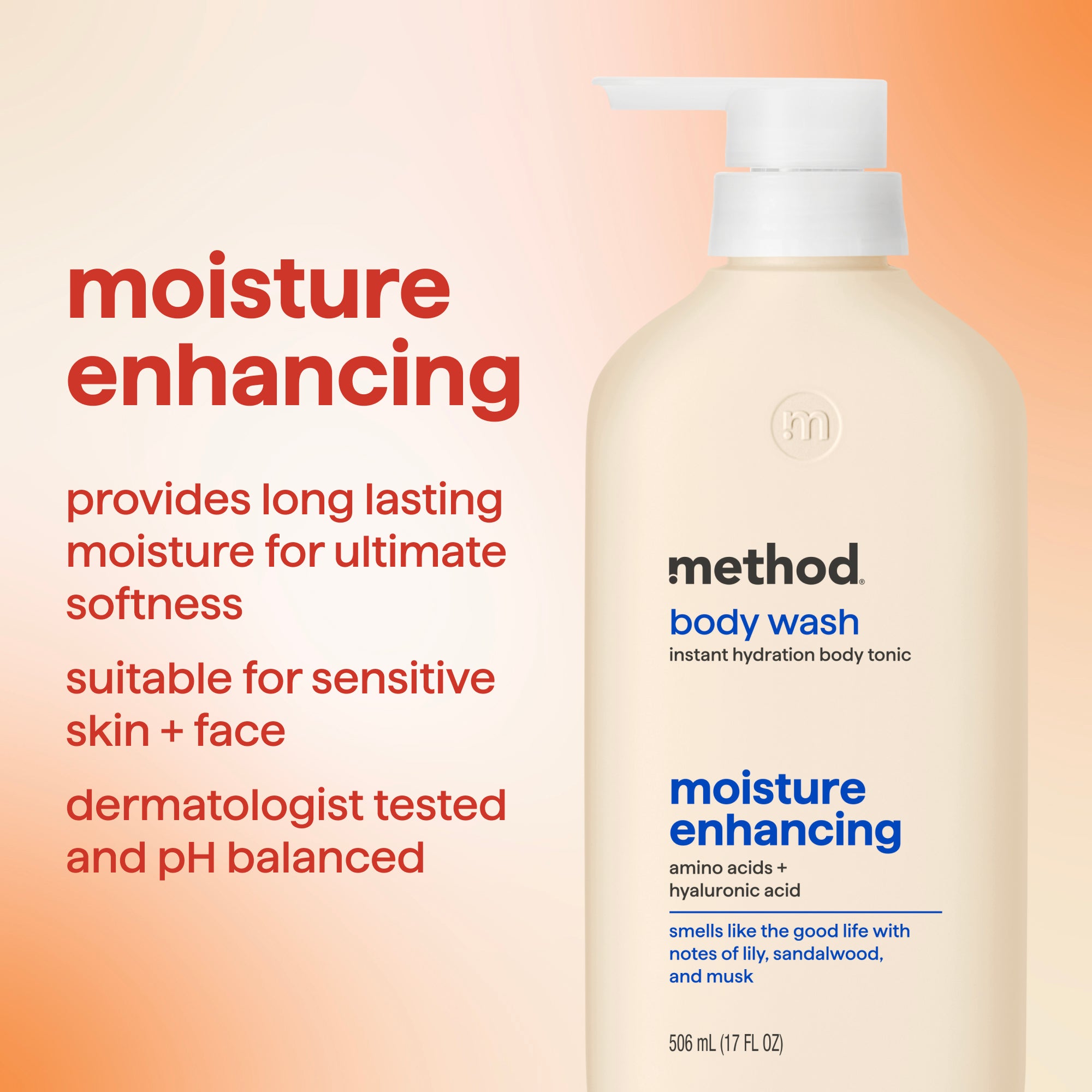 body wash tonic - moisture enhancing. amino acids + hyaluronic acid. 17 fl oz - Image 4