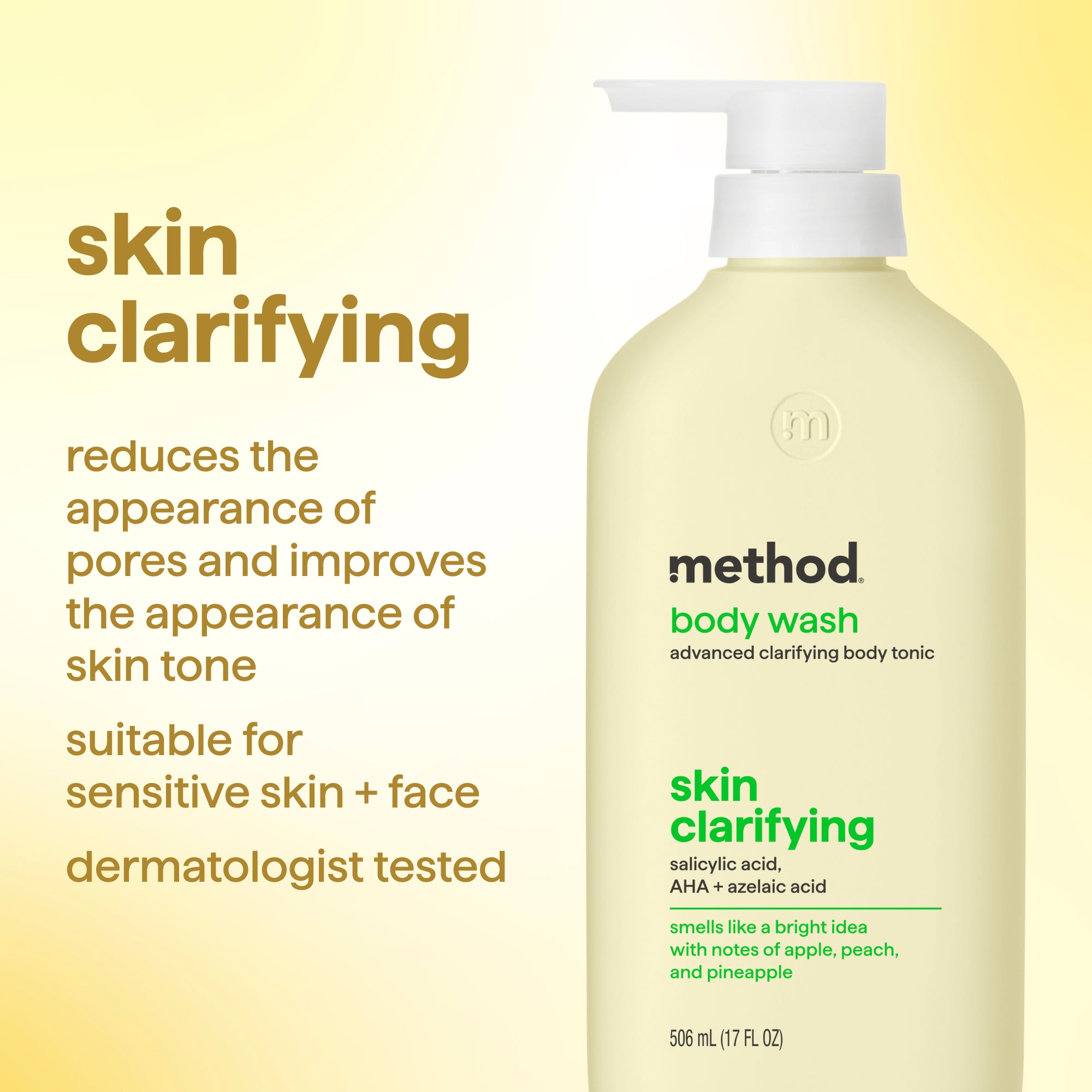 body wash tonic - skin clarifying. salicylic acid. AHA + azelaic acid. 17 fl oz - Image 4