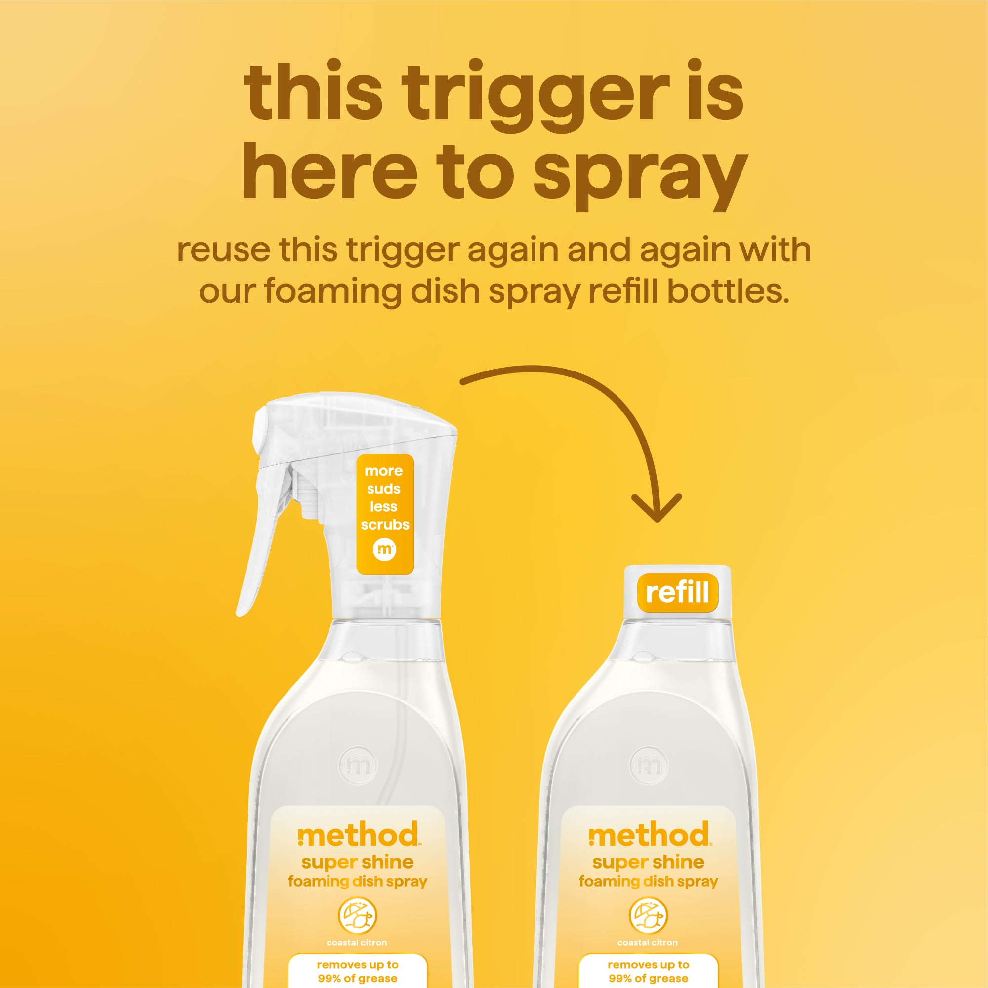 super shine foaming dish spray refill - coastal citron. 16 fl oz - Image 4