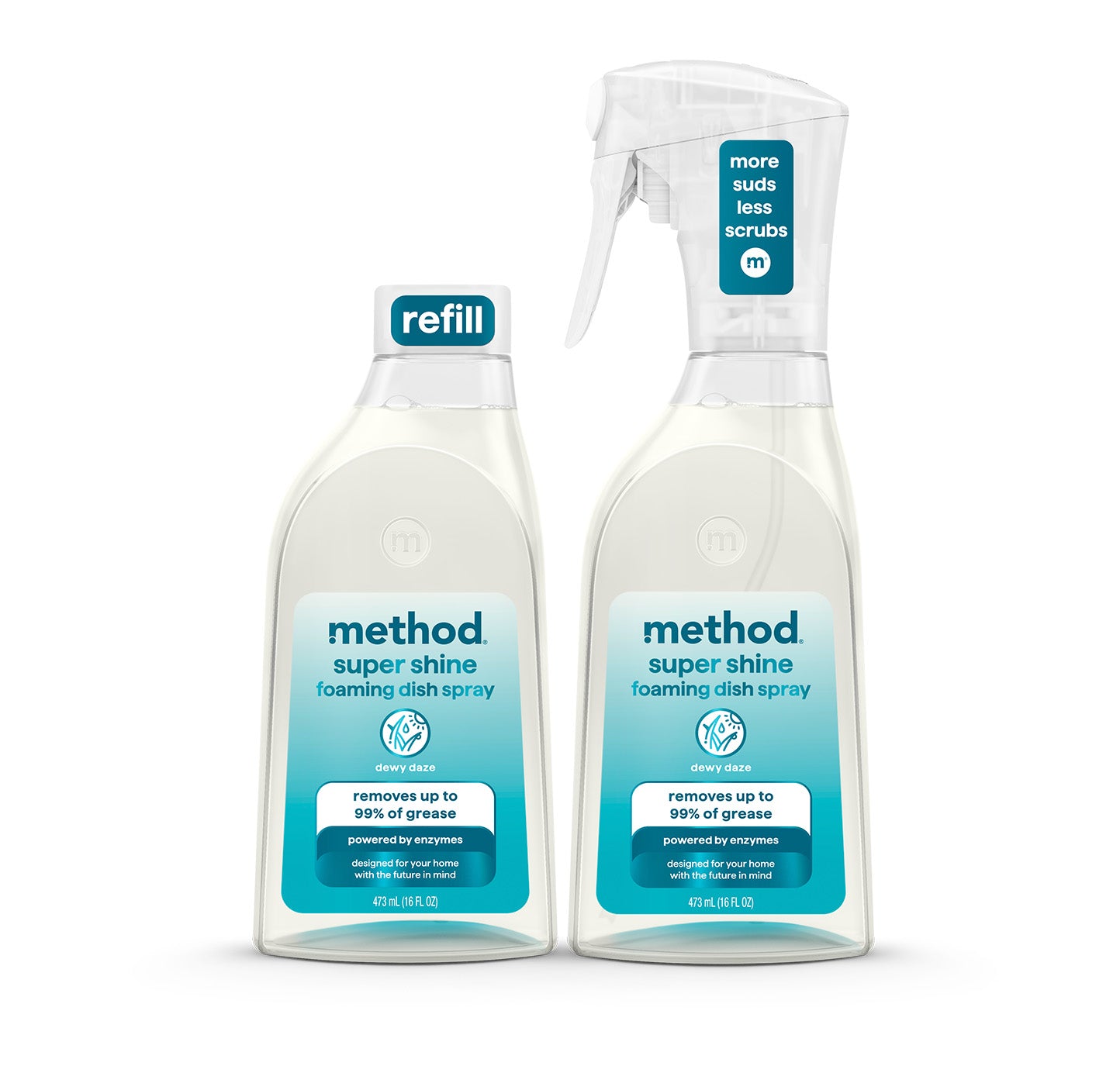 super shine foaming dish spray starter set - dewy daze. 32 fl oz