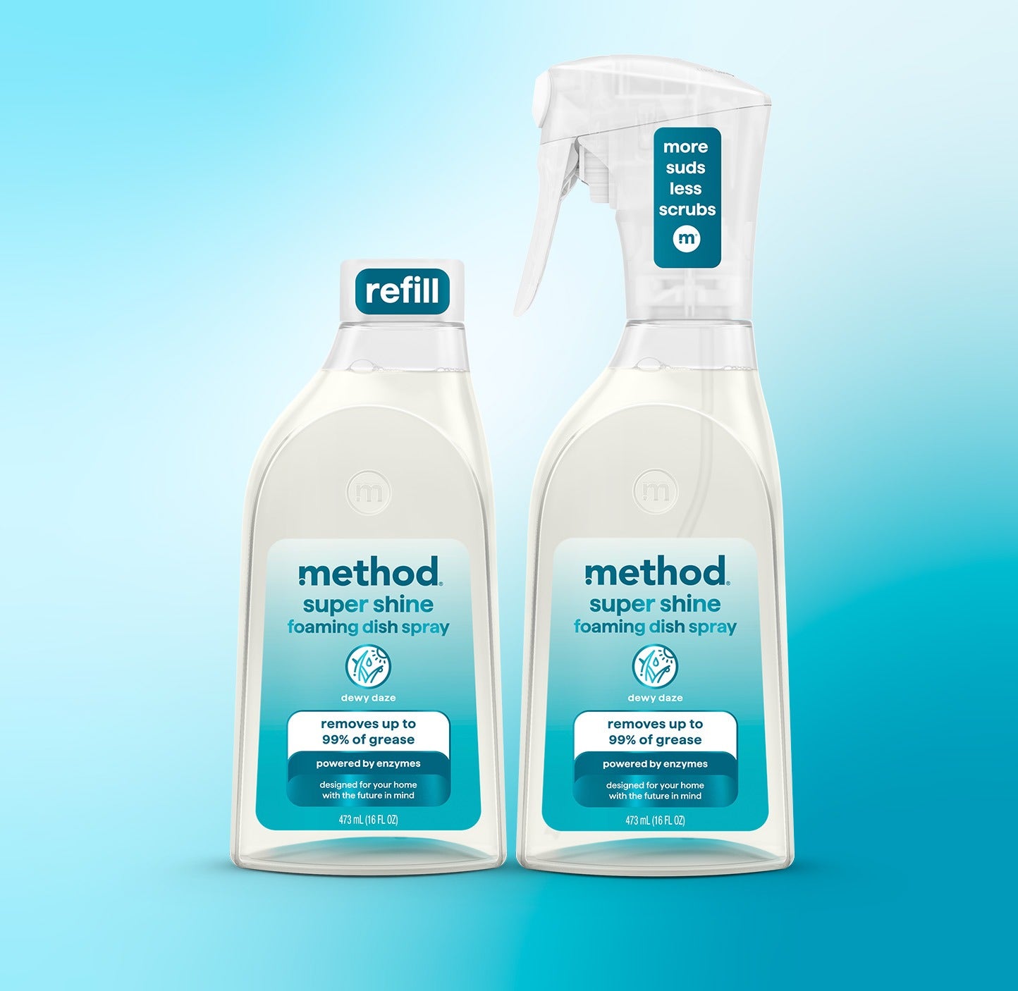 super shine foaming dish spray starter set - dewy daze. 32 fl oz - Image 2