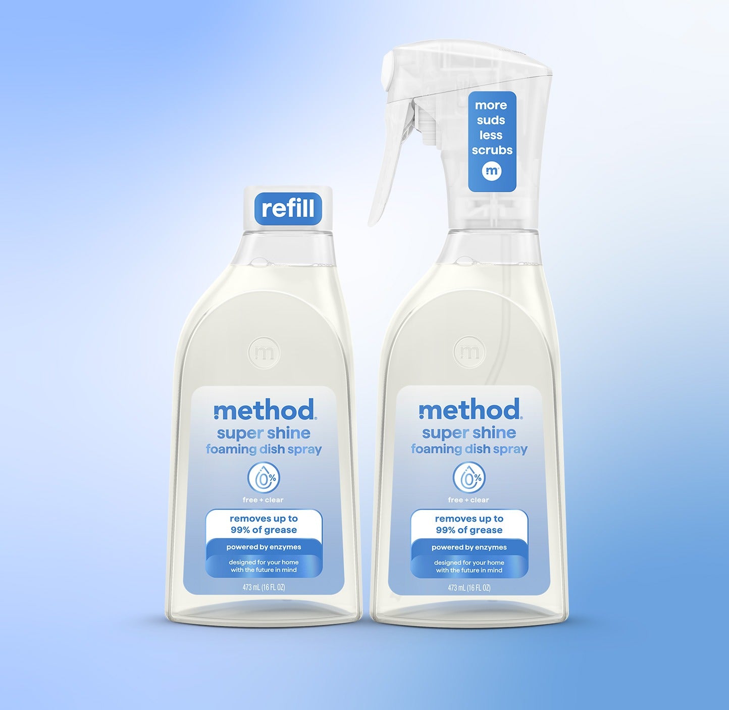 super shine foaming dish spray starter set - free + clear. 32 fl oz - Image 2