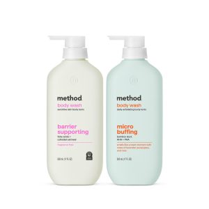 soft radiance barrier supporting + micro buffing body wash tonic bundle. 34 fl oz