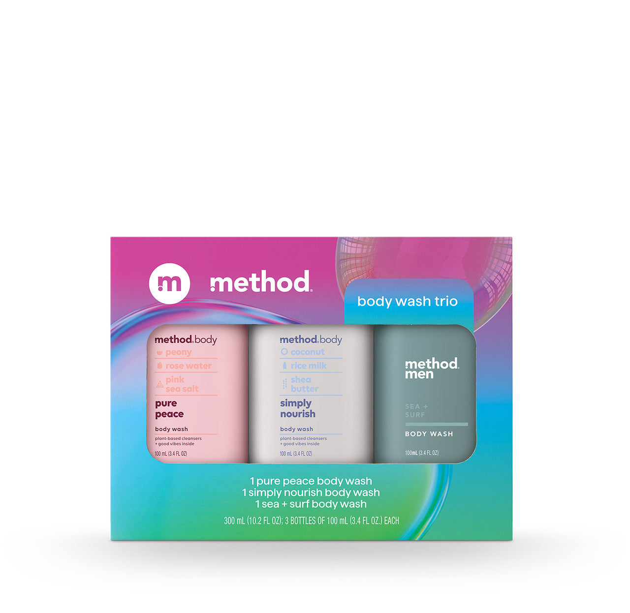 travel-sized gift set body wash trio. 10.2 oz