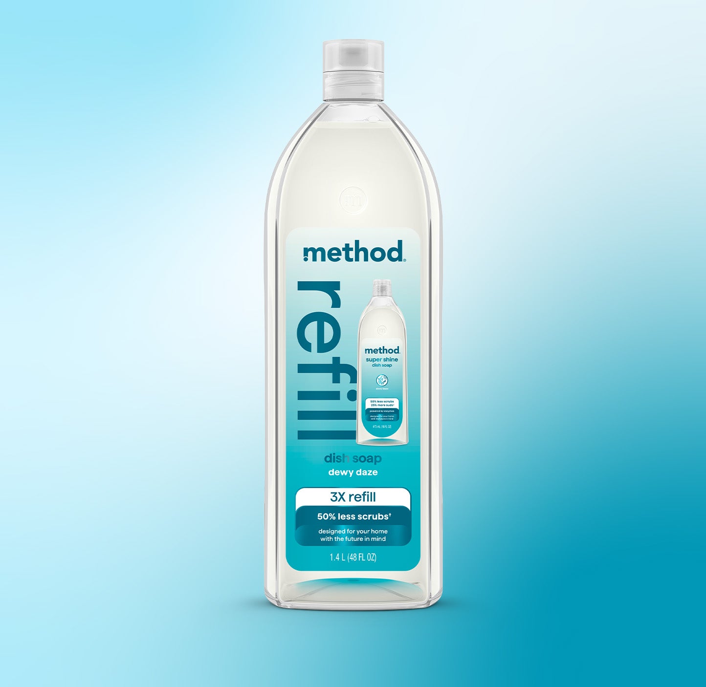 super shine liquid dish soap refill - dewy daze. 48 fl oz - Image 2