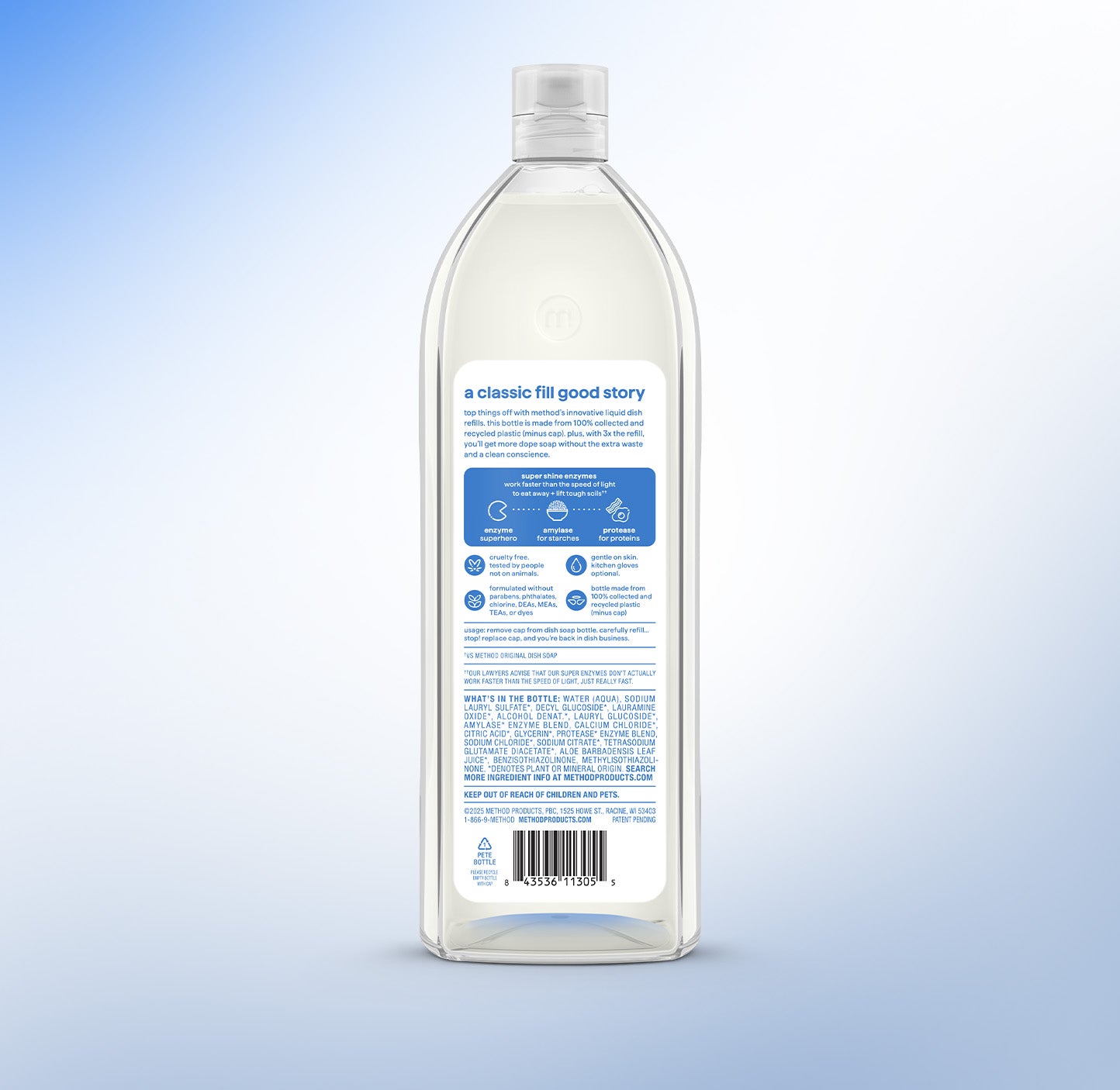 super shine liquid dish soap refill - free + clear. 48 fl oz - Image 3