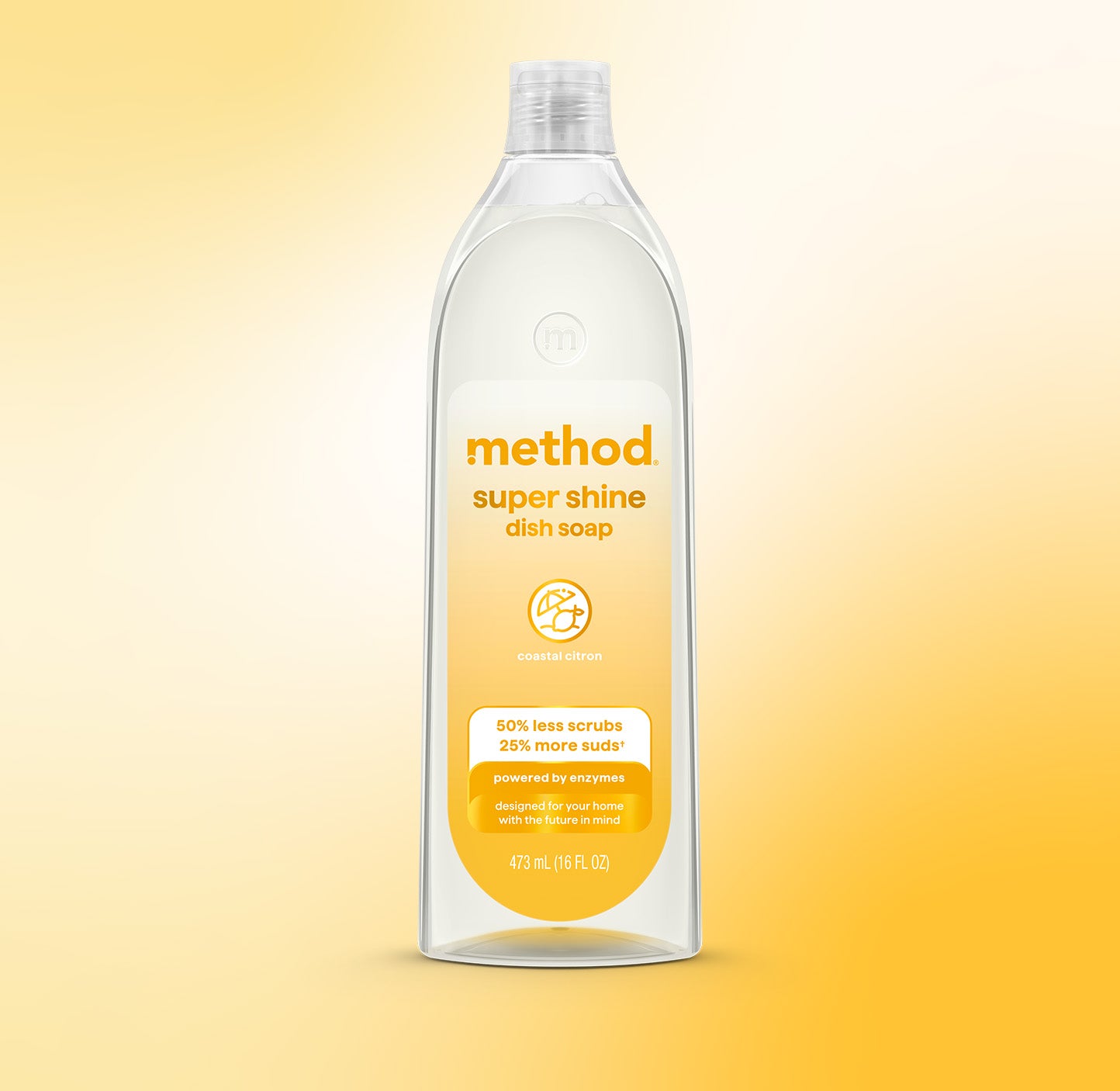 super shine liquid dish soap - coastal citron. 16 fl oz - Image 2