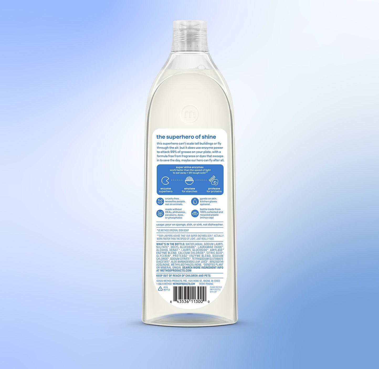 super shine liquid dish soap - free + clear. 16 fl oz - Image 3