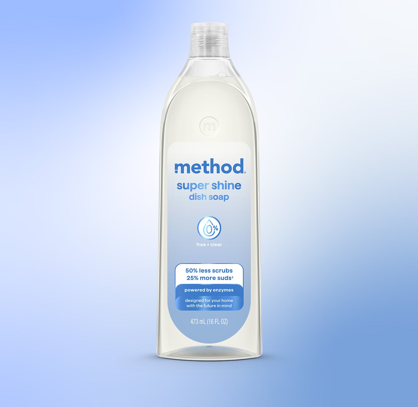 super shine liquid dish soap - free + clear. 16 fl oz - Image 2