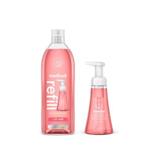 pink grapefruit foaming hand wash starter set. 38 oz