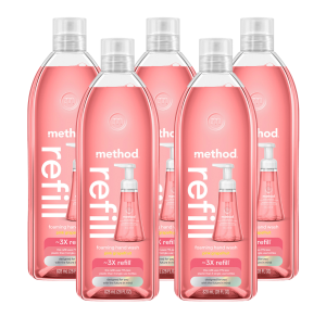 pink grapefruit foaming hand wash refill 5-count bundle. 140 fl oz