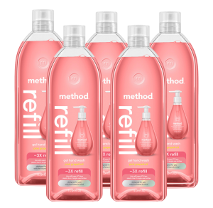 pink grapefruit gel hand wash refill 5-count bundle. 170 fl oz