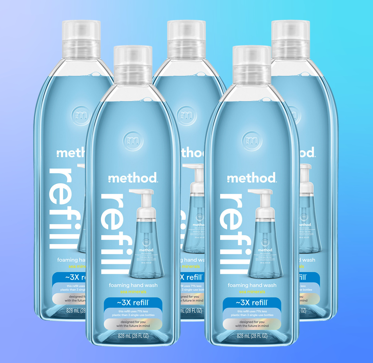 sea minerals foaming hand wash refill 5-count bundle. 140 fl oz - Image 2