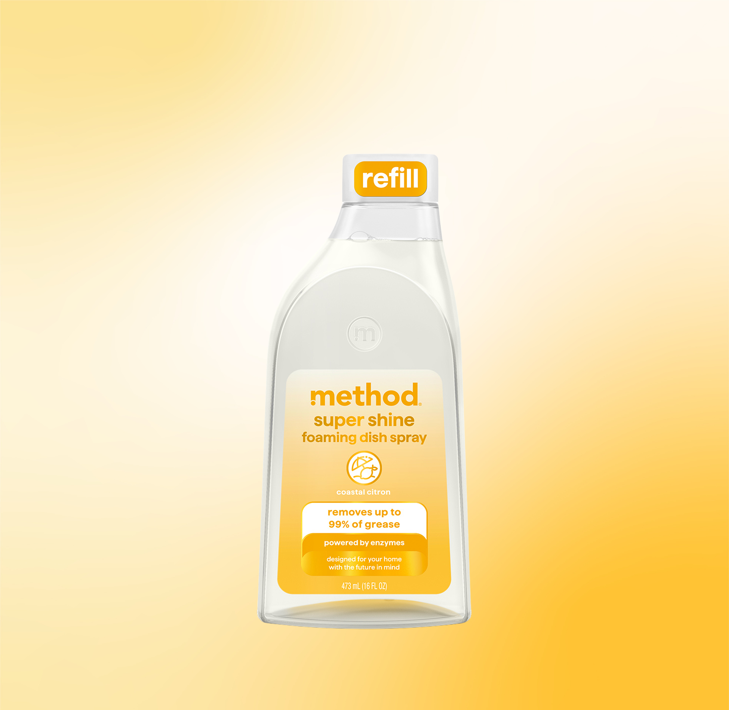 super shine foaming dish spray refill - coastal citron. 16 fl oz - Image 2