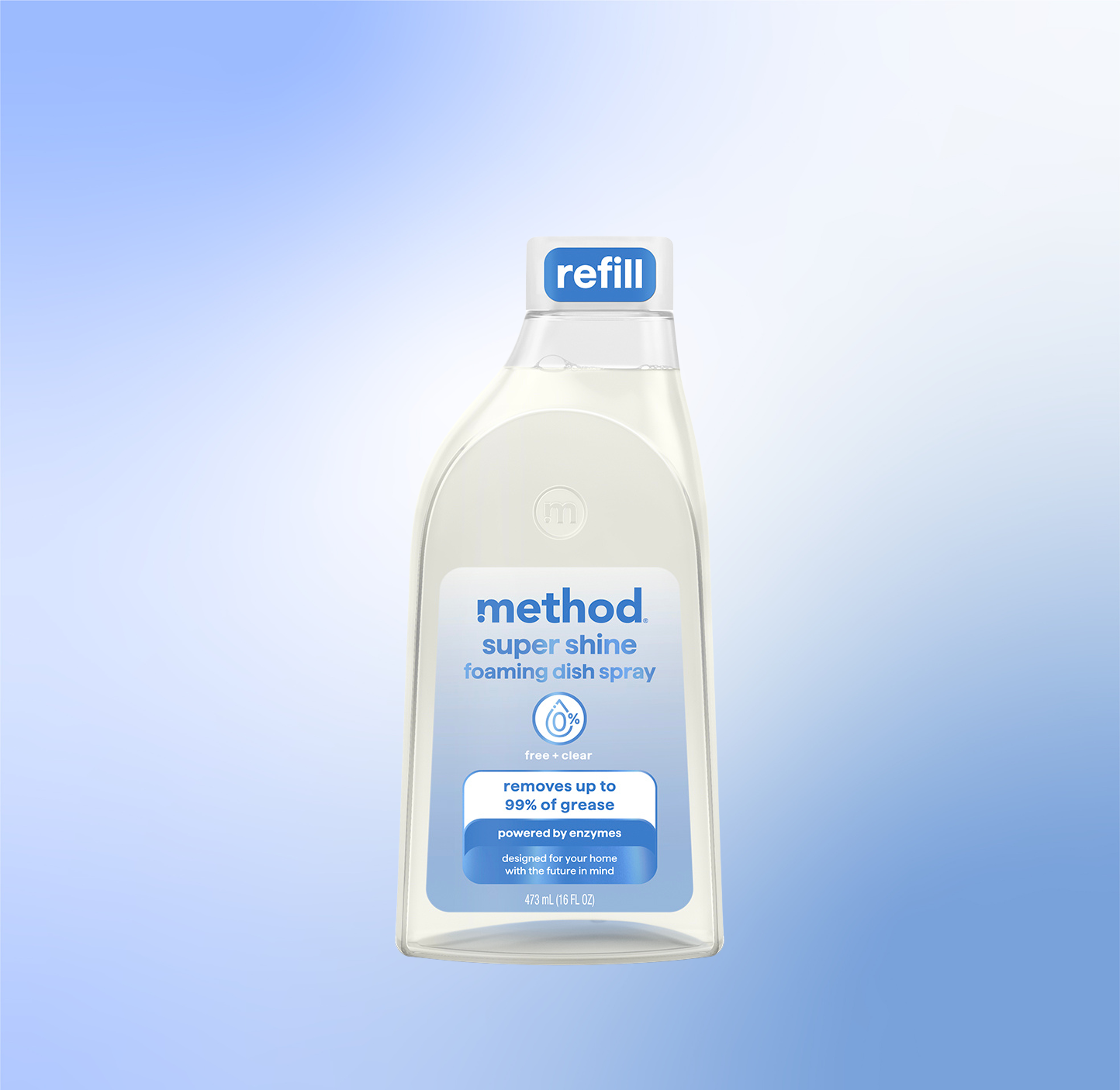 super shine foaming dish spray refill - free + clear. 16 fl oz - Image 2