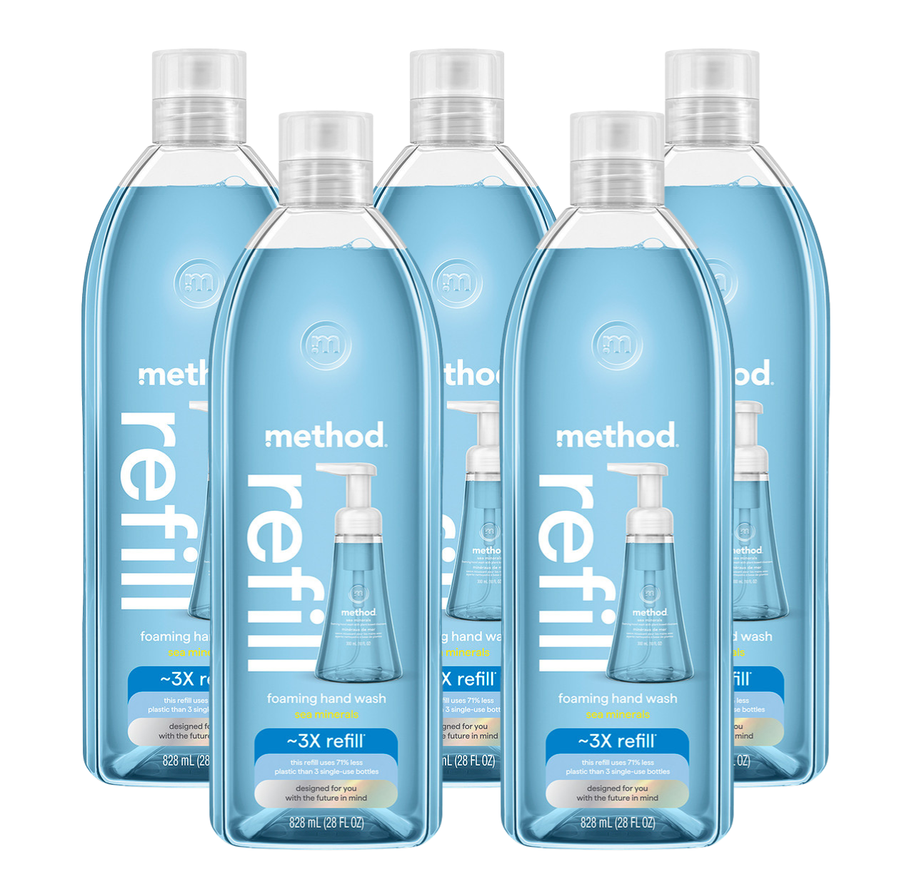 sea minerals foaming hand wash refill 5-count bundle. 140 fl oz