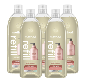 vanilla + raspberry gel hand wash refill 5-count bundle. 170 fl oz