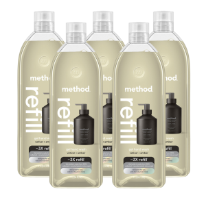 vetiver + amber gel hand wash refill 5-count bundle. 170 fl oz