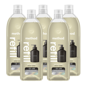 vetiver + amber gel hand wash refill 5-count bundle. 170 fl oz